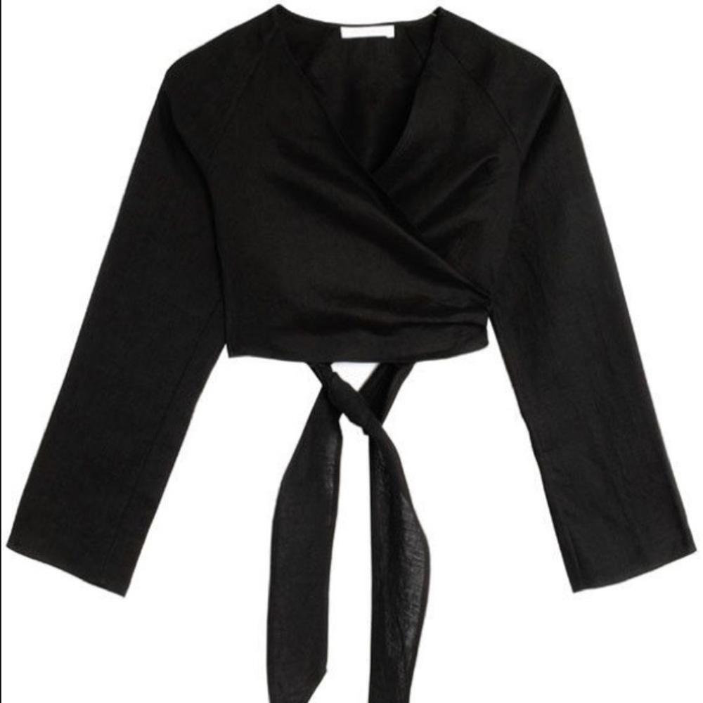 SHAINA MOTE ALMA WRAP TOP BLACK ✨